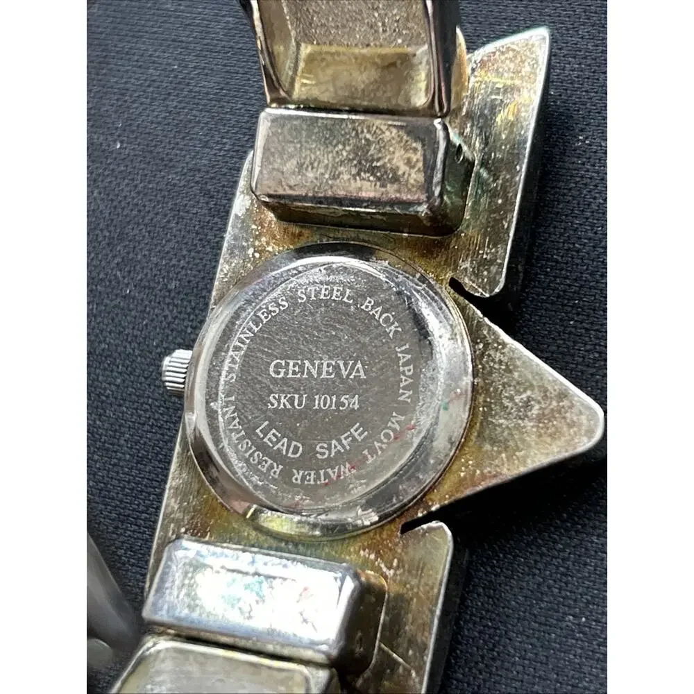 Geneva Unique Silver Tone Women’s Cuff Watch